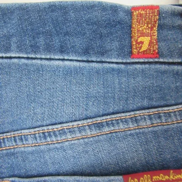 7 For All Mankind Blue Denim Blair Skinny Jeans Size 29 - Picture 3 of 5